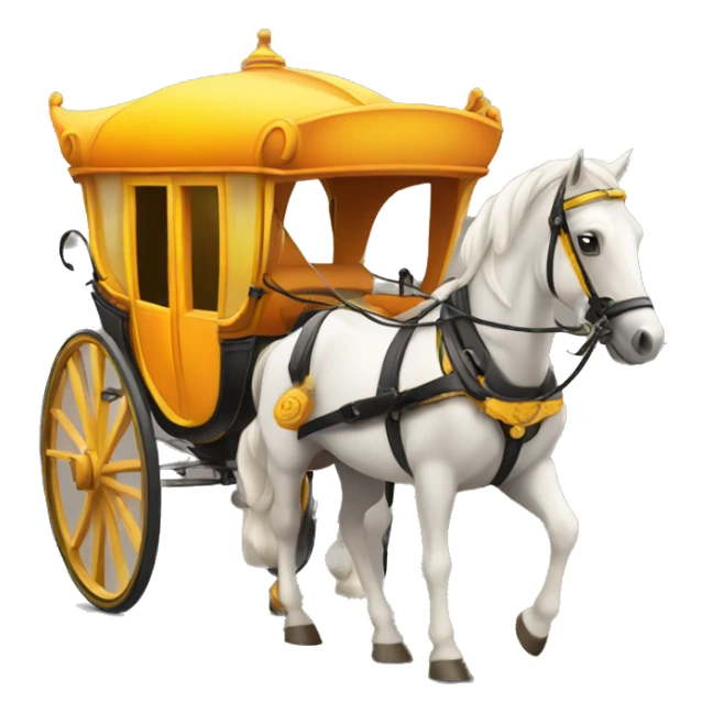 not expensive horse carriage in yellow-orange color sticker