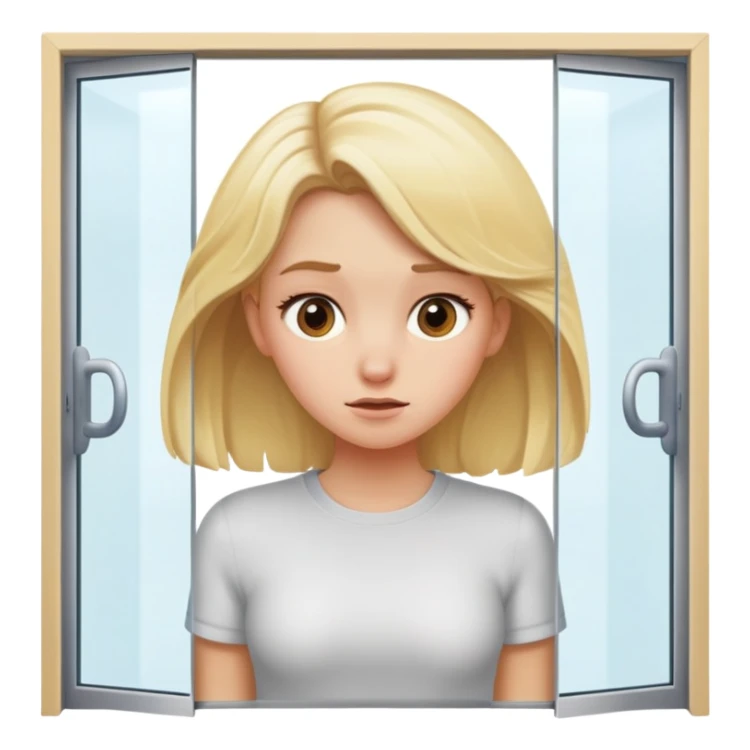 Blonde Girl squished in sliding doors sticker