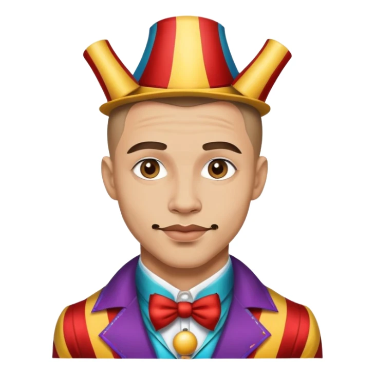 handsome man in a low costume circus artist sticker