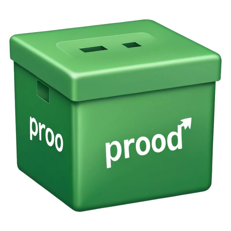 Green box with the word "Prod" in the middle sticker