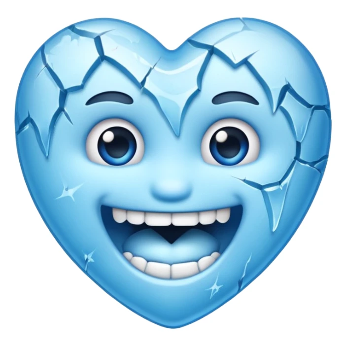 frozen emoji blue teeth showing sticker