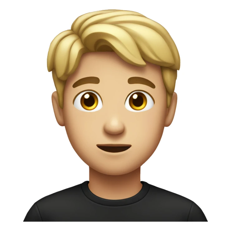 serious boy in black shirt sticker