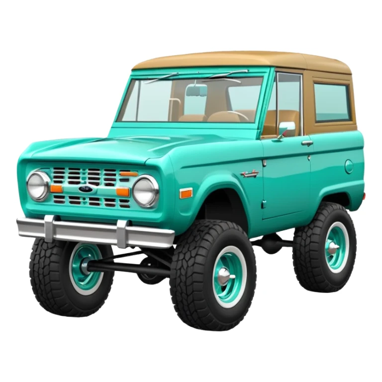 turquoise green classic ford bronco with slot mag wheels sticker