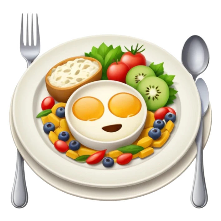 plate of food with cutlery
 sticker