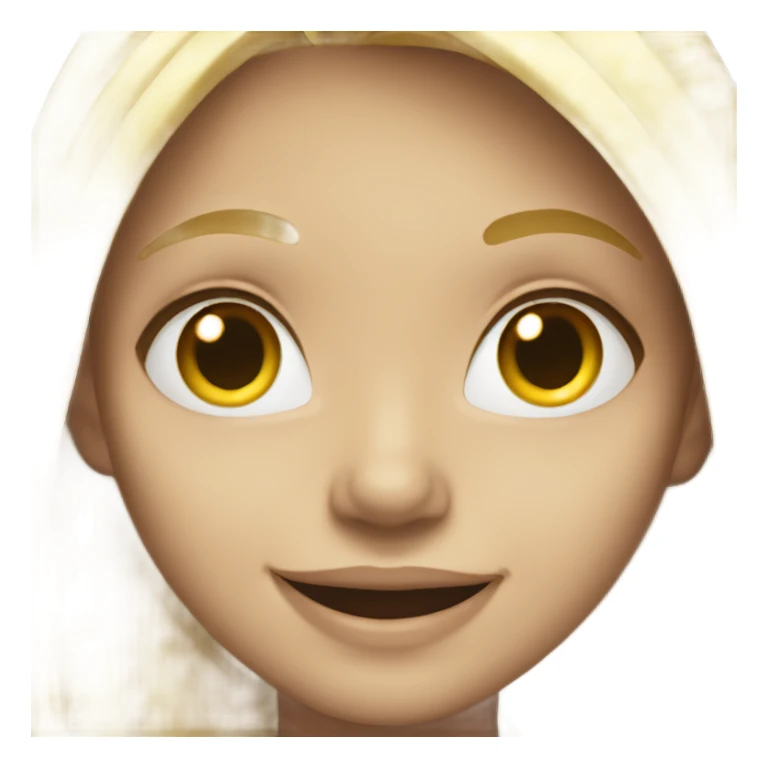 blonde girl smiling against black sticker