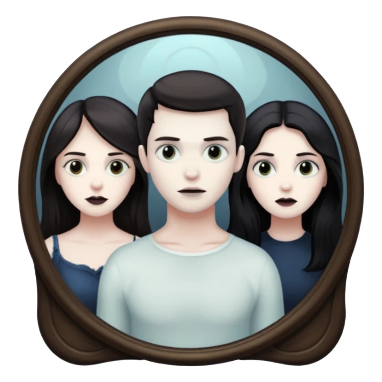 Spooky Man in mirror behind woman sticker