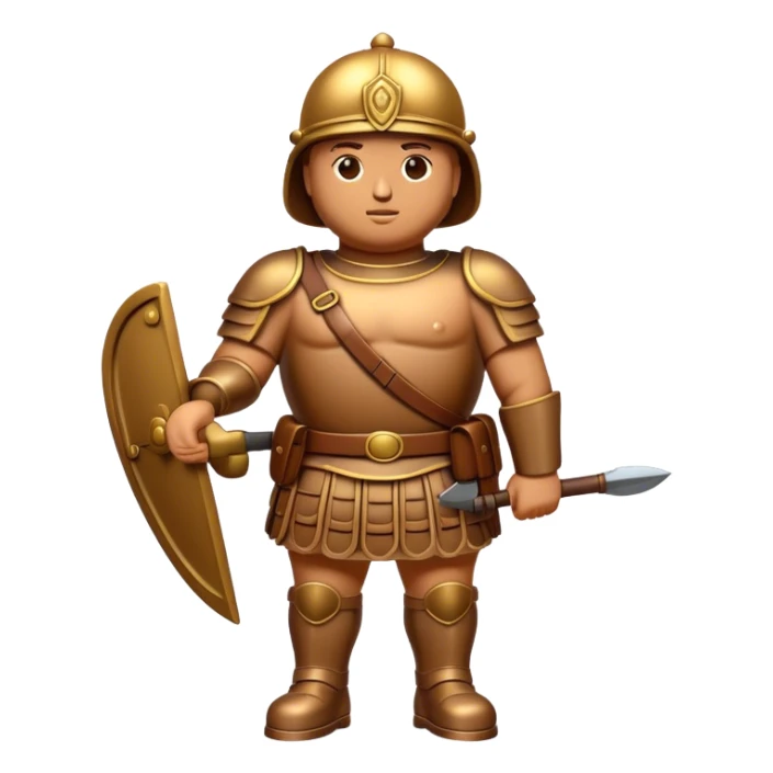 Botero Bronze Roman Soldier Landmark Emoji – Showcasing a stylized, rounded bronze Roman soldier sculpture. sticker