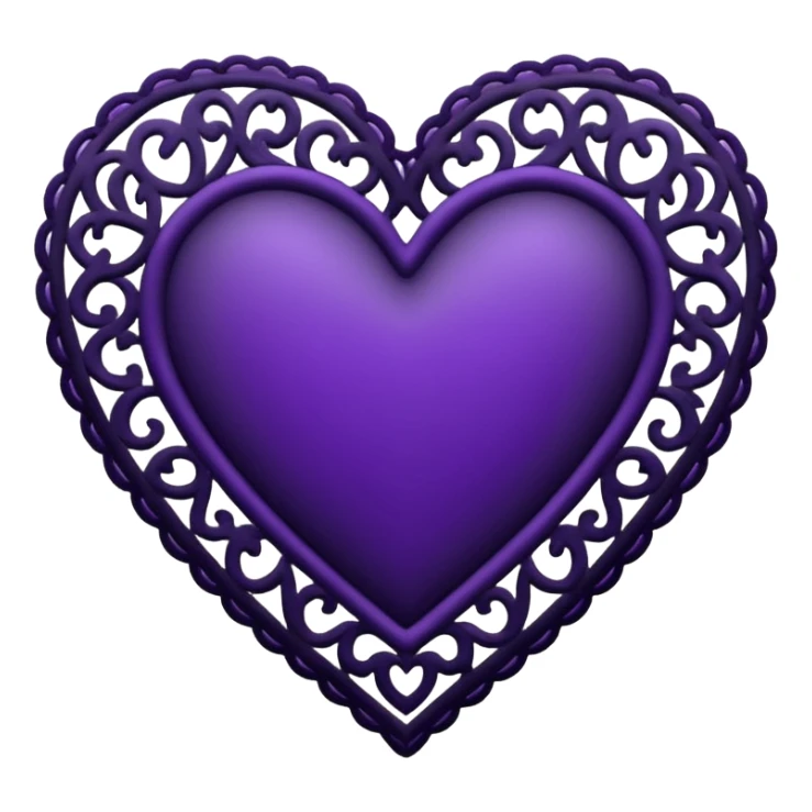 black and purple lace heart sticker