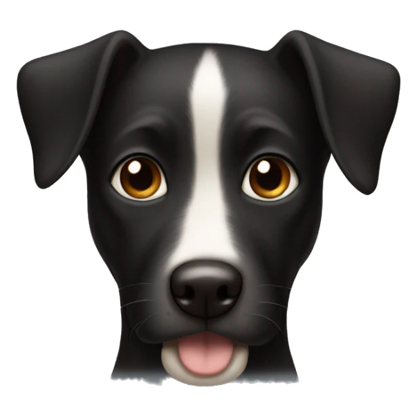 Black dog with brown eyes and white belly sticker