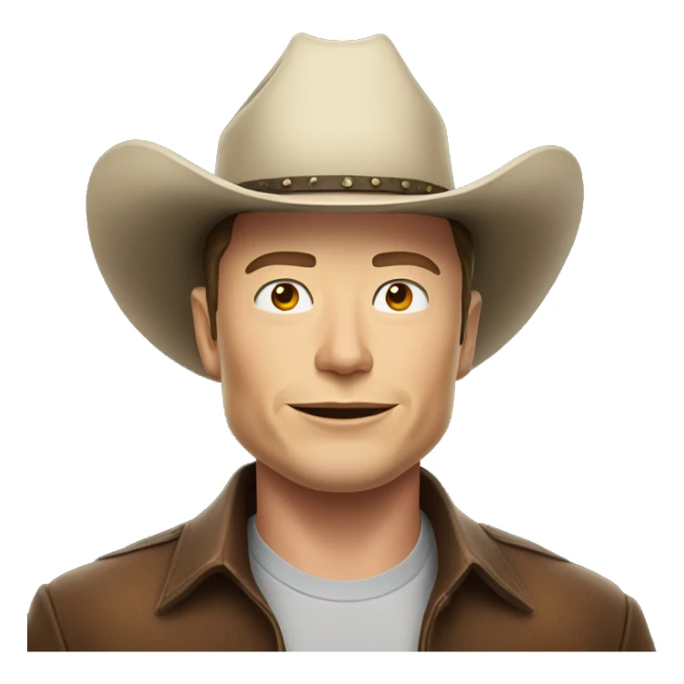 Elon musk with a cowboy hat sticker