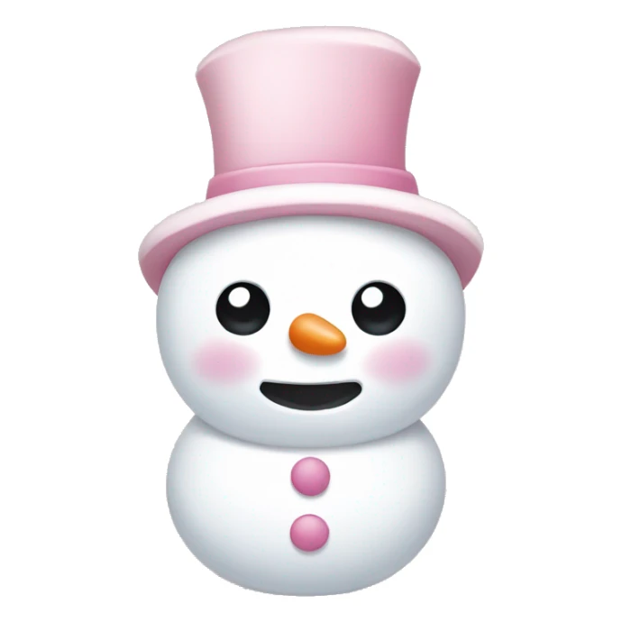 Cute white and light pink snowman sticker