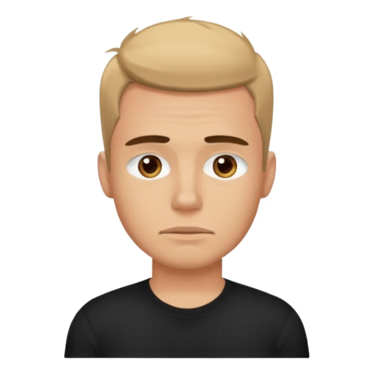 young tired man after training in black t-shirt sticker