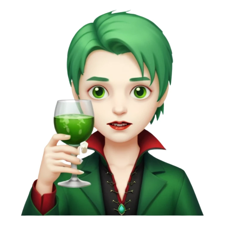 vampire Drink holders with  hat green hair  sticker