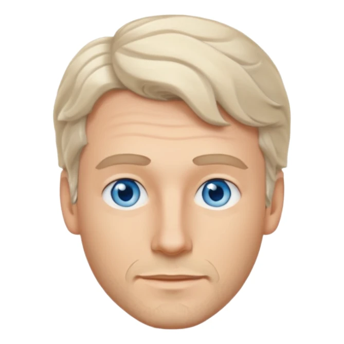 white man, wavy hair mid length, blue eyes, stubble sticker