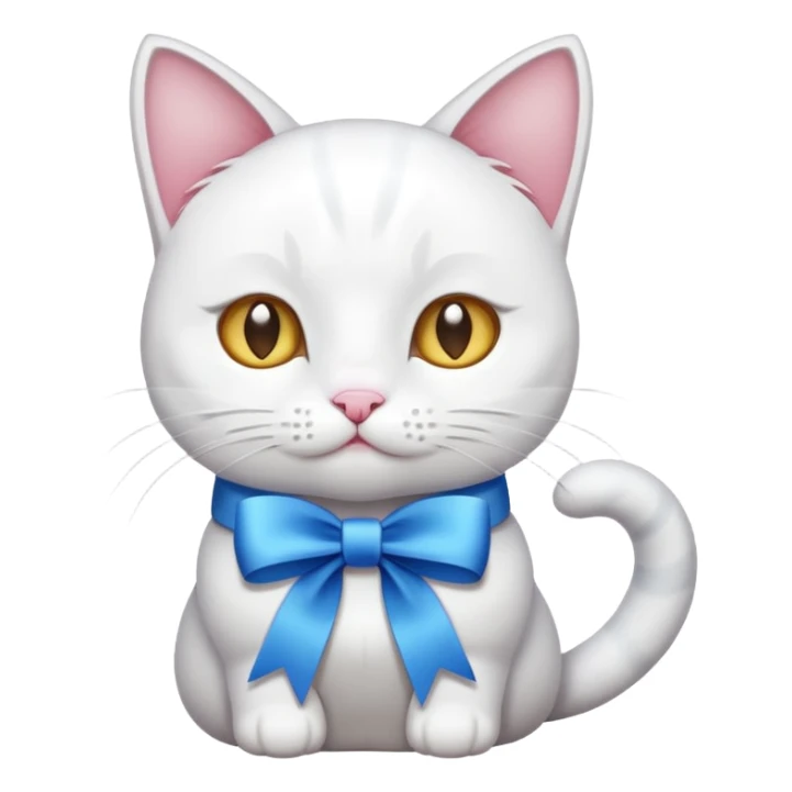 kurdele takan beyaz kedi sticker