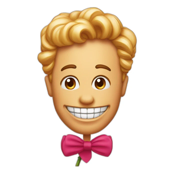 Monsieur avec un rose entre les dents sticker