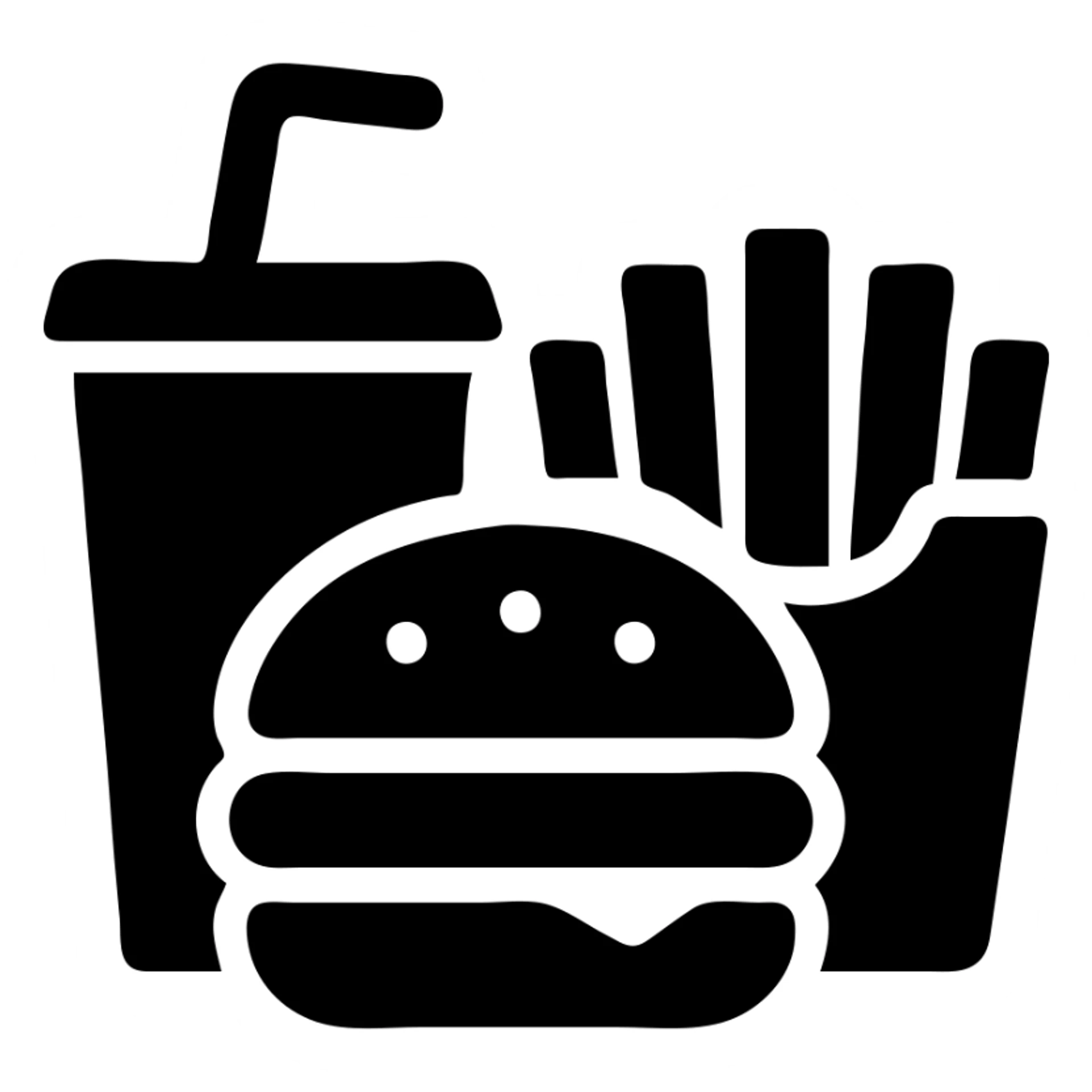 burger meal set with fries and drink sticker