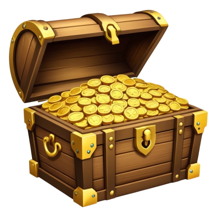 treasure chest filled with gold coins and jewels sticker