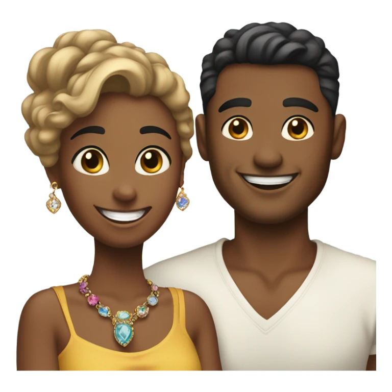 happy couple only girl with jewelry sticker