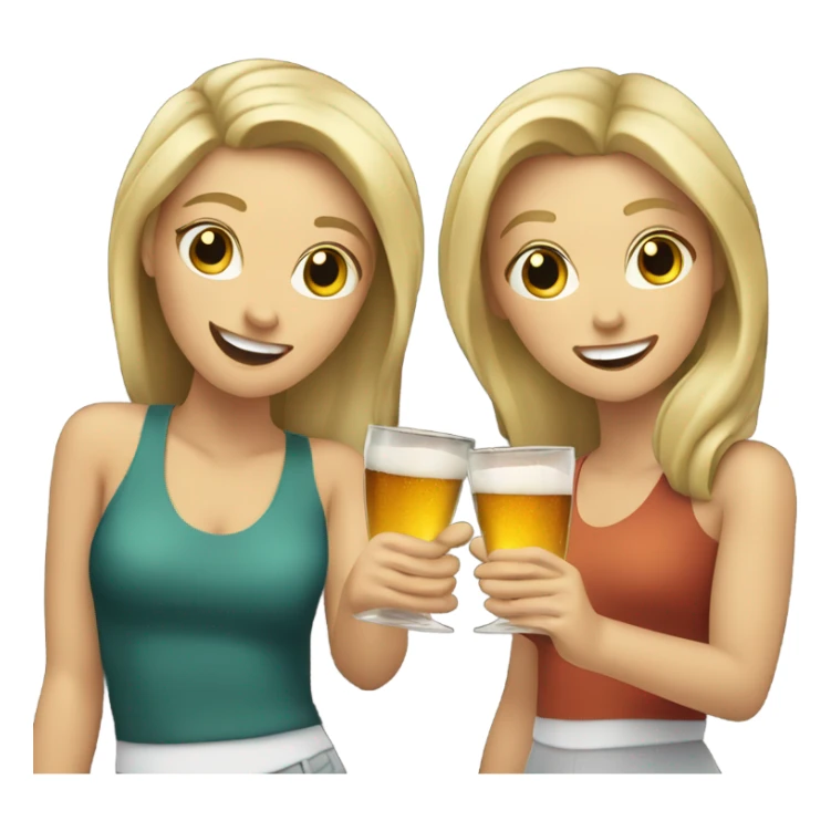two white girls cheers shots of alcohol sticker