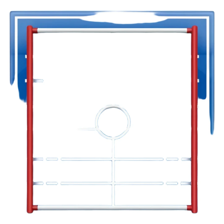 
American football goal field in blue (#00A3E0) and red (#F9423A)  sticker