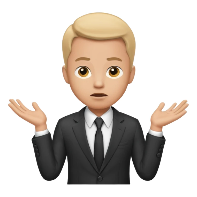 confused business men person shrug pose sticker