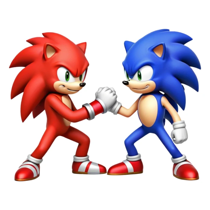 Sonic the Hedgehog and Knuckles the Echidna fist bumping sticker