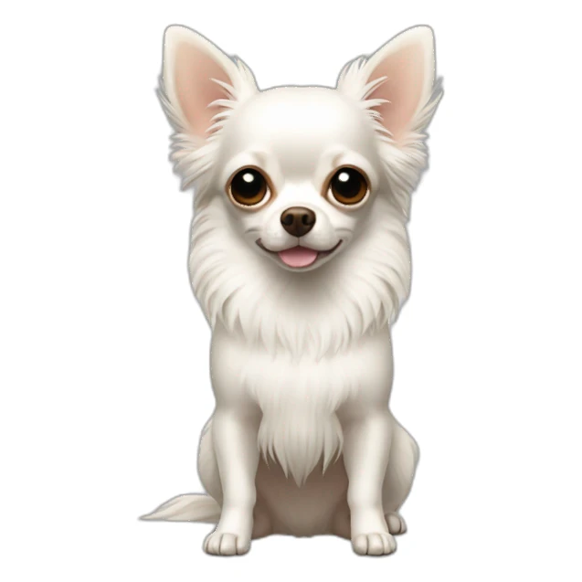 rice cake like chihuahua longcoat white sticker