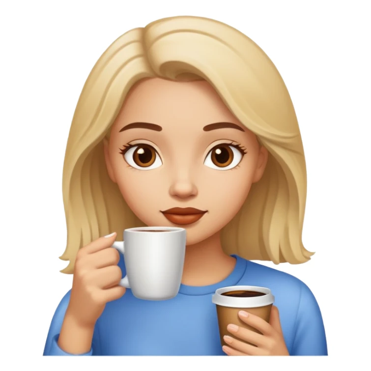 girl drink coffee sticker