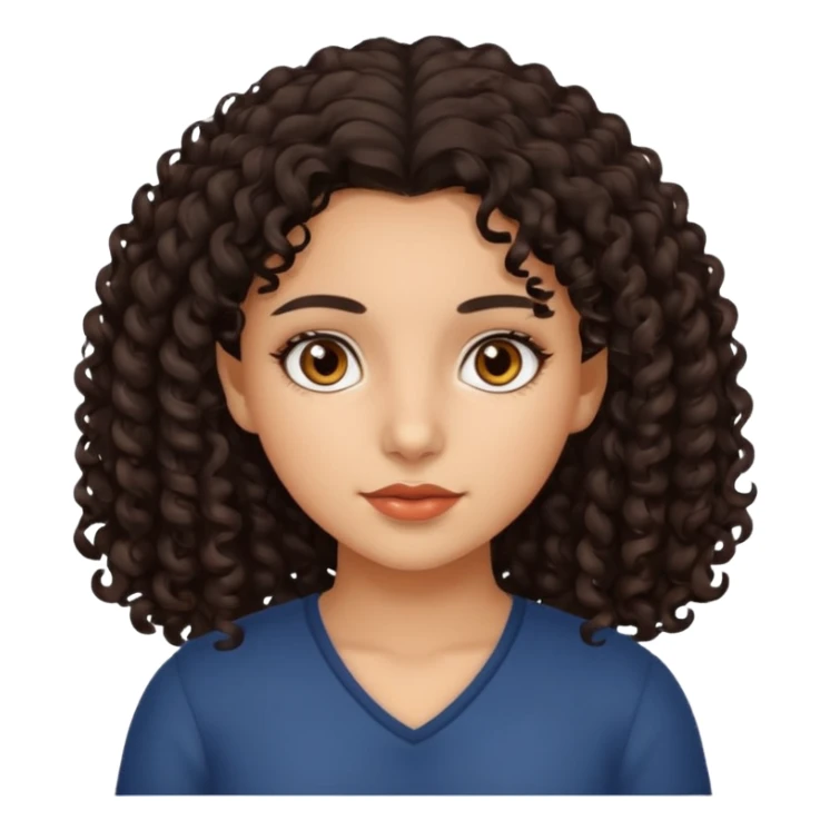 hispanic girl with brown eyes and dark curly hair sticker