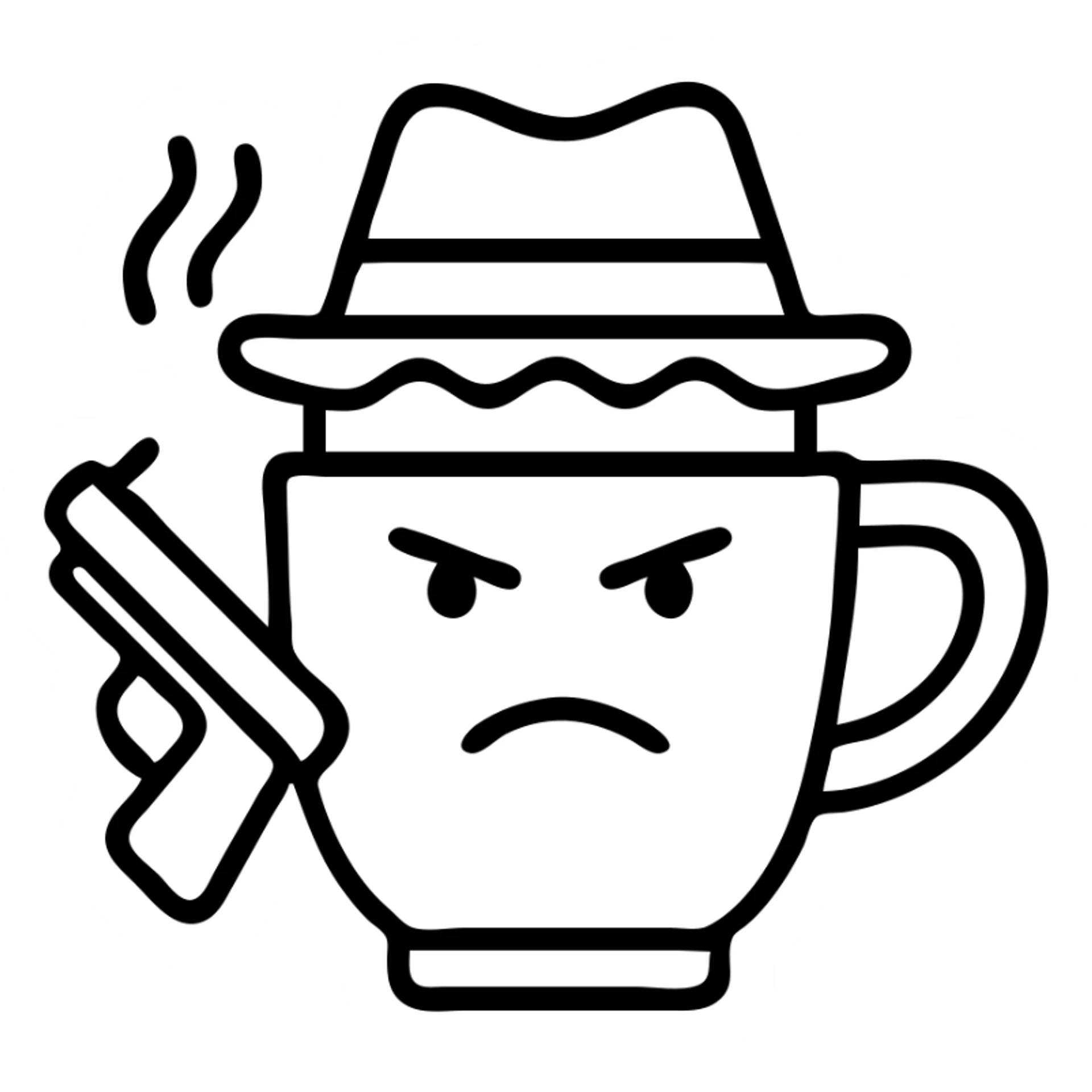 cappuccino assasino simple line art sticker
