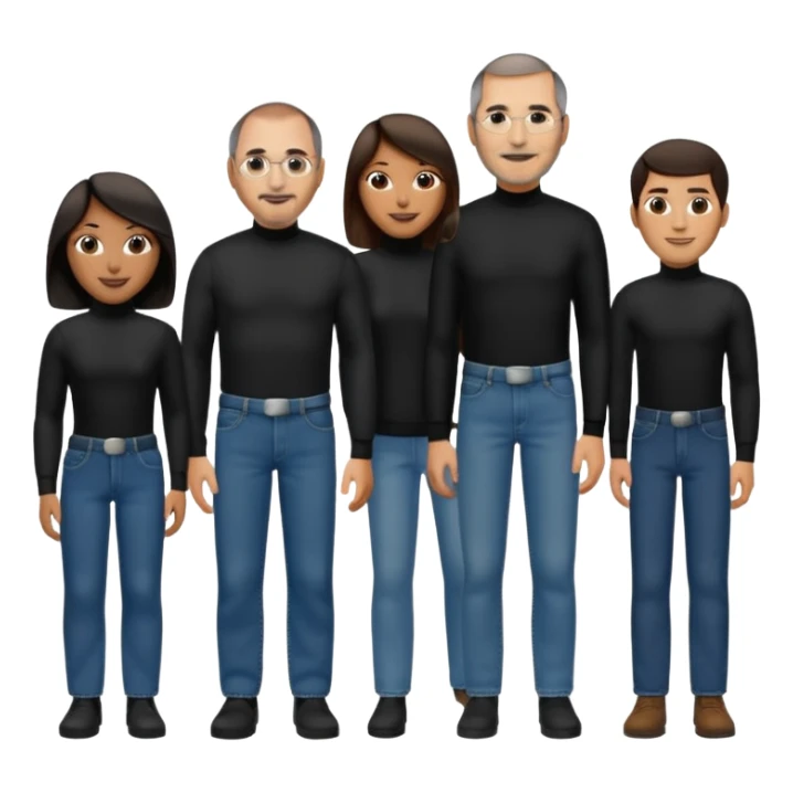 create a founder mode emoji like steve jobs having a 100 executive retreat in the woods represent the outdoors and the 100 top employees

 sticker