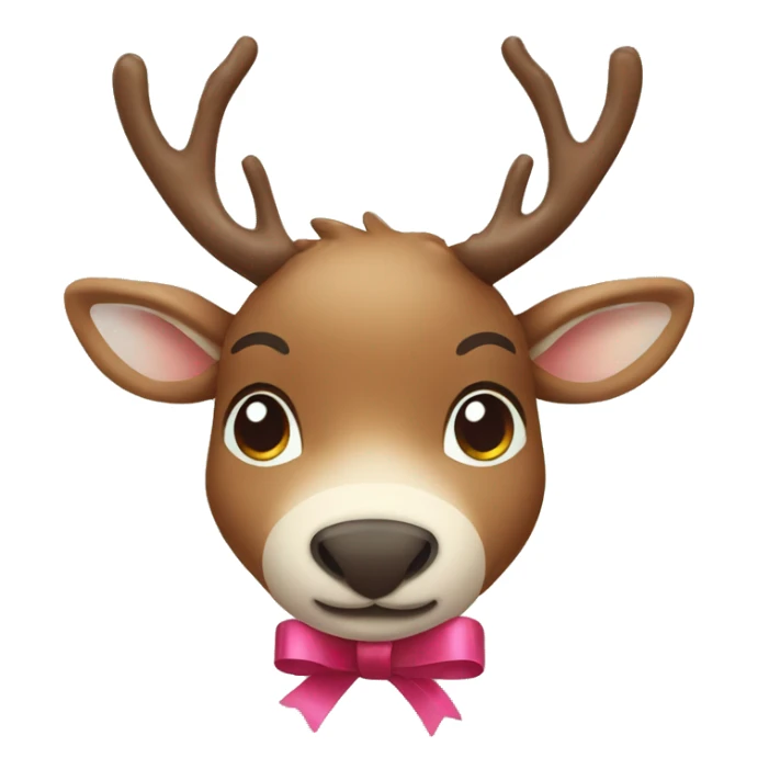  Reindeer with a cute ribbon sticker