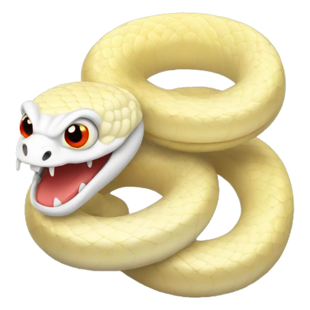 White and yellow snake with red eyes sticker