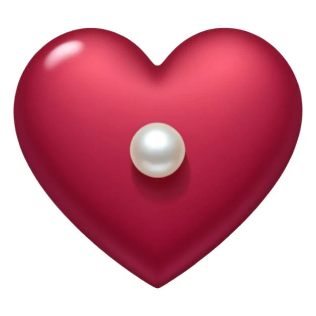heart with a dark rose and pearl sticker