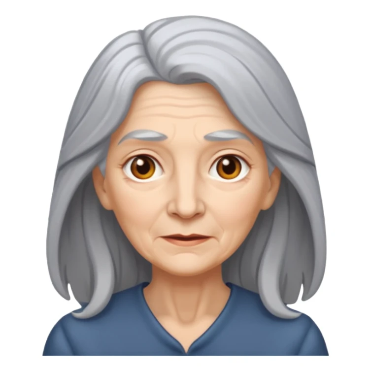 old white woman with long grey hair sticker