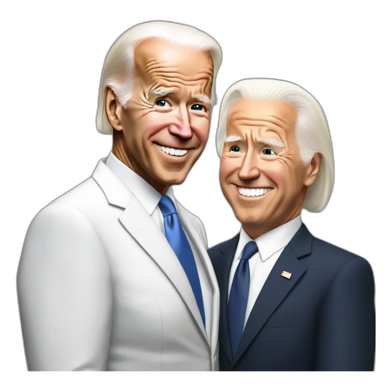 Joe biden met adolf heitler in een sticker