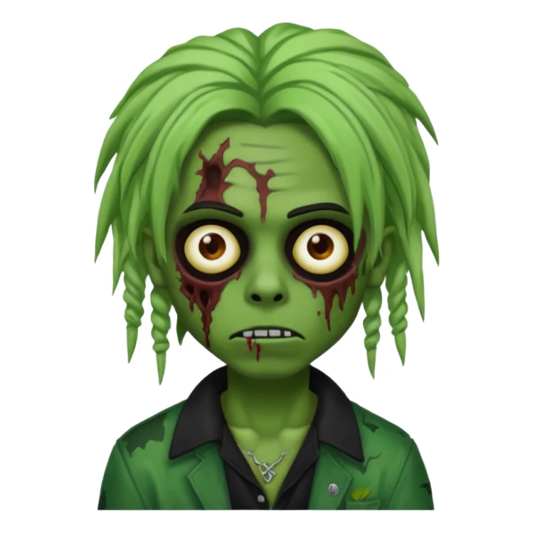 zombie playboy carti emo with dreads green skin sticker