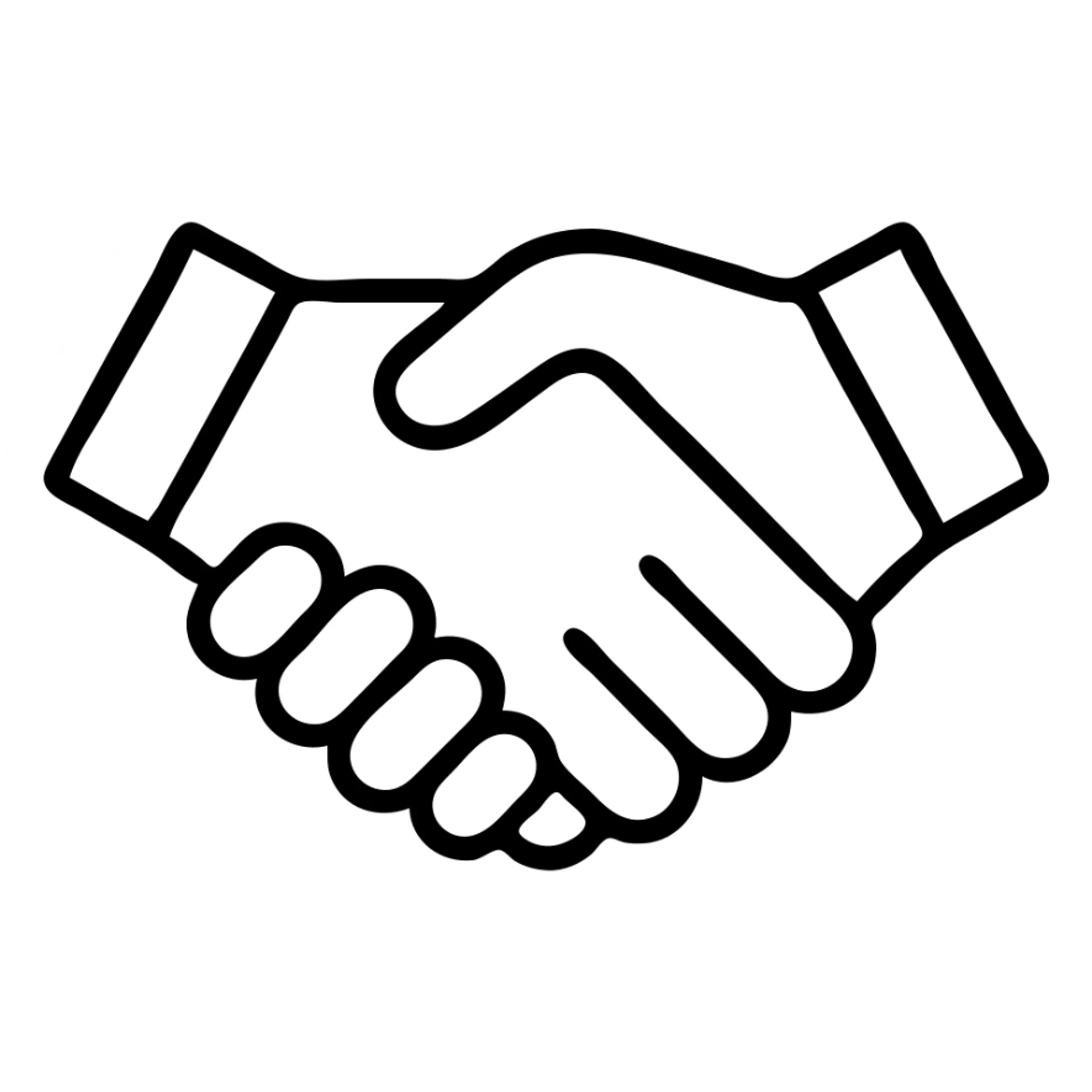 outlined handshake icon sticker