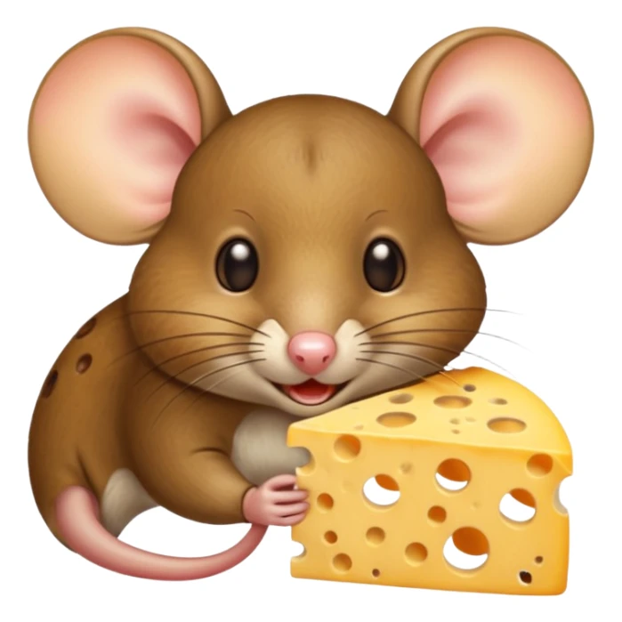 mouse eating a piece of cheese sticker