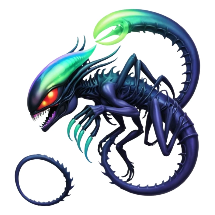 Abstract Venom-Xenomorph-Lunala-ET-hybrid-fantasy-creature sticker
