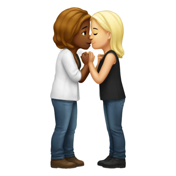 2 lesbians kissing white sticker