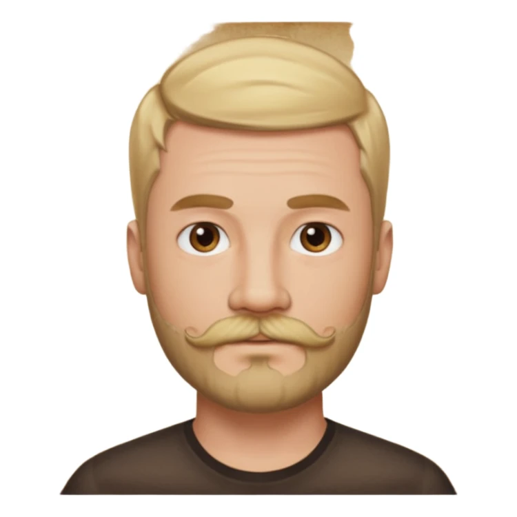 short blond hair clean cut mustache and beard 5ft 9 140lbs titian sticker