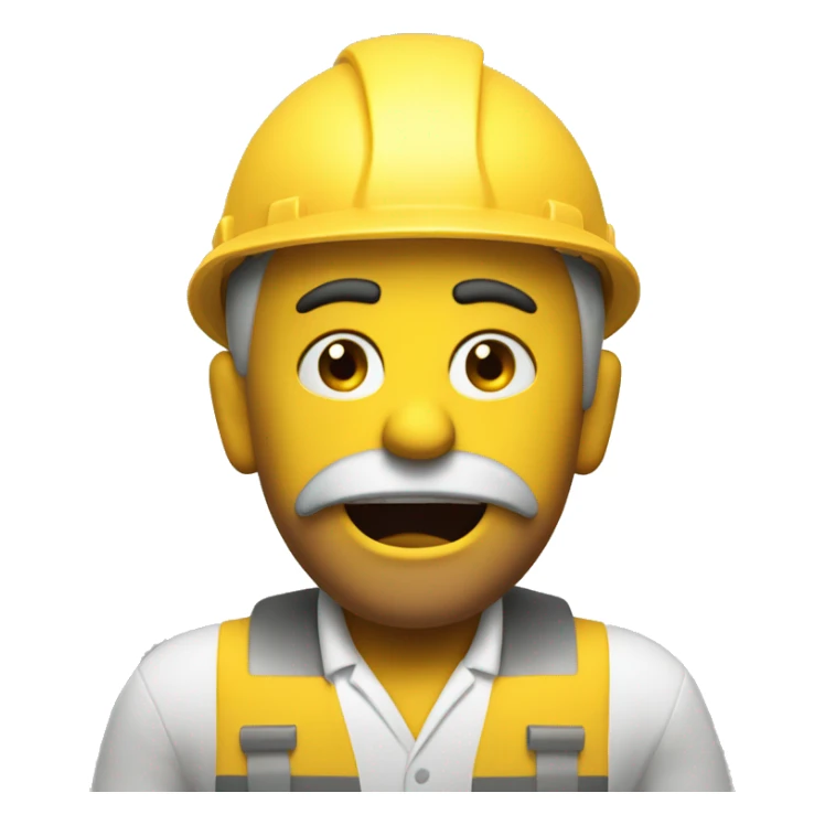 Yellow engineer with a furious face, and smoke coming out of his ears sticker
