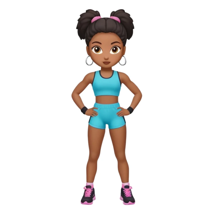Black gym girl cute bratz doll sticker