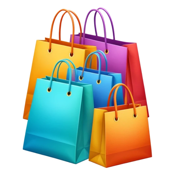 pile of luxury shopping bags sticker