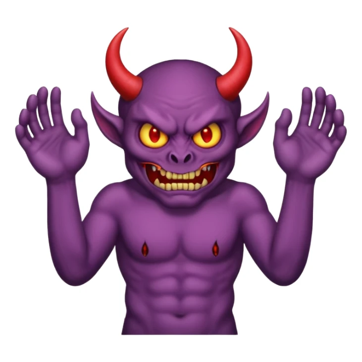 A demon with 2 hands 1 is holding 9 and the other 1 is holding 11 sticker