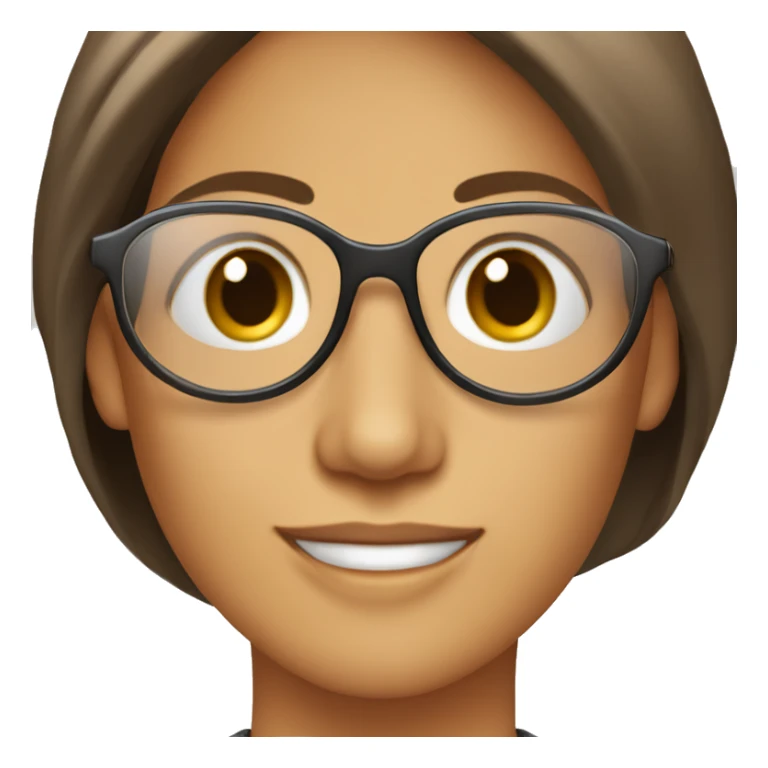 Lentes ovalados cafés femeninos sticker