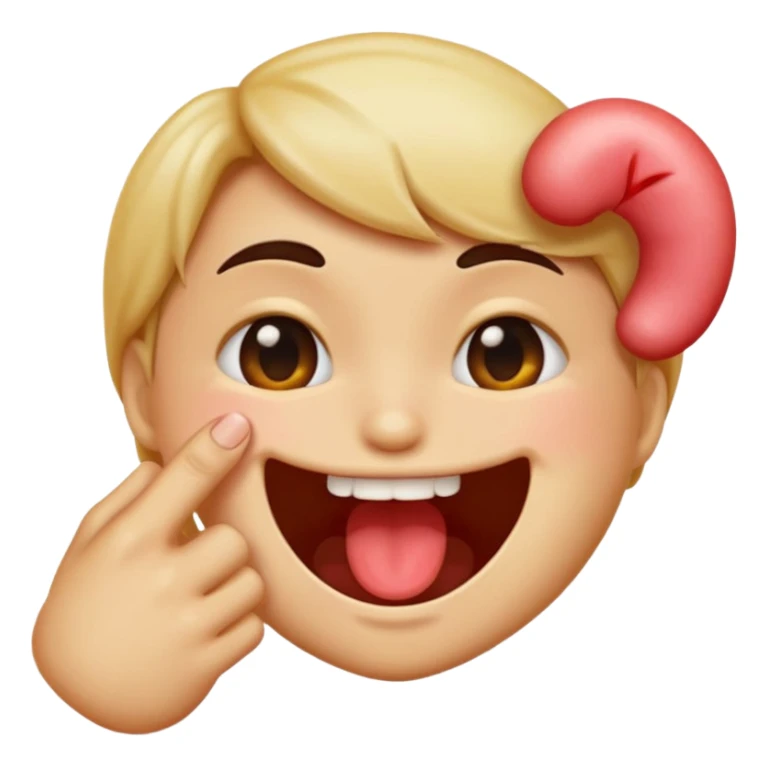 emoji biting its finger to flirt sticker