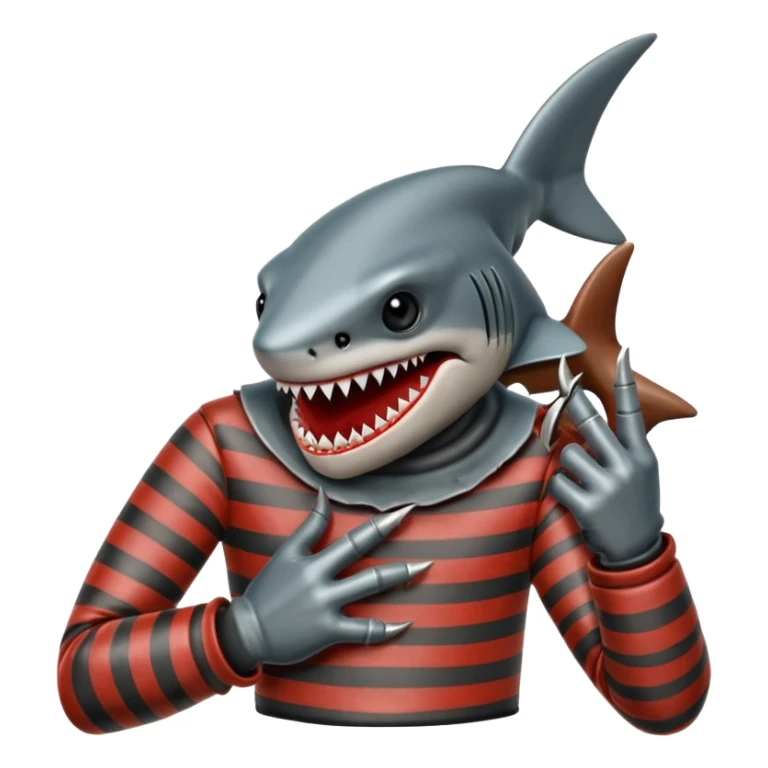 Freddy Krueger shark finger glove sticker